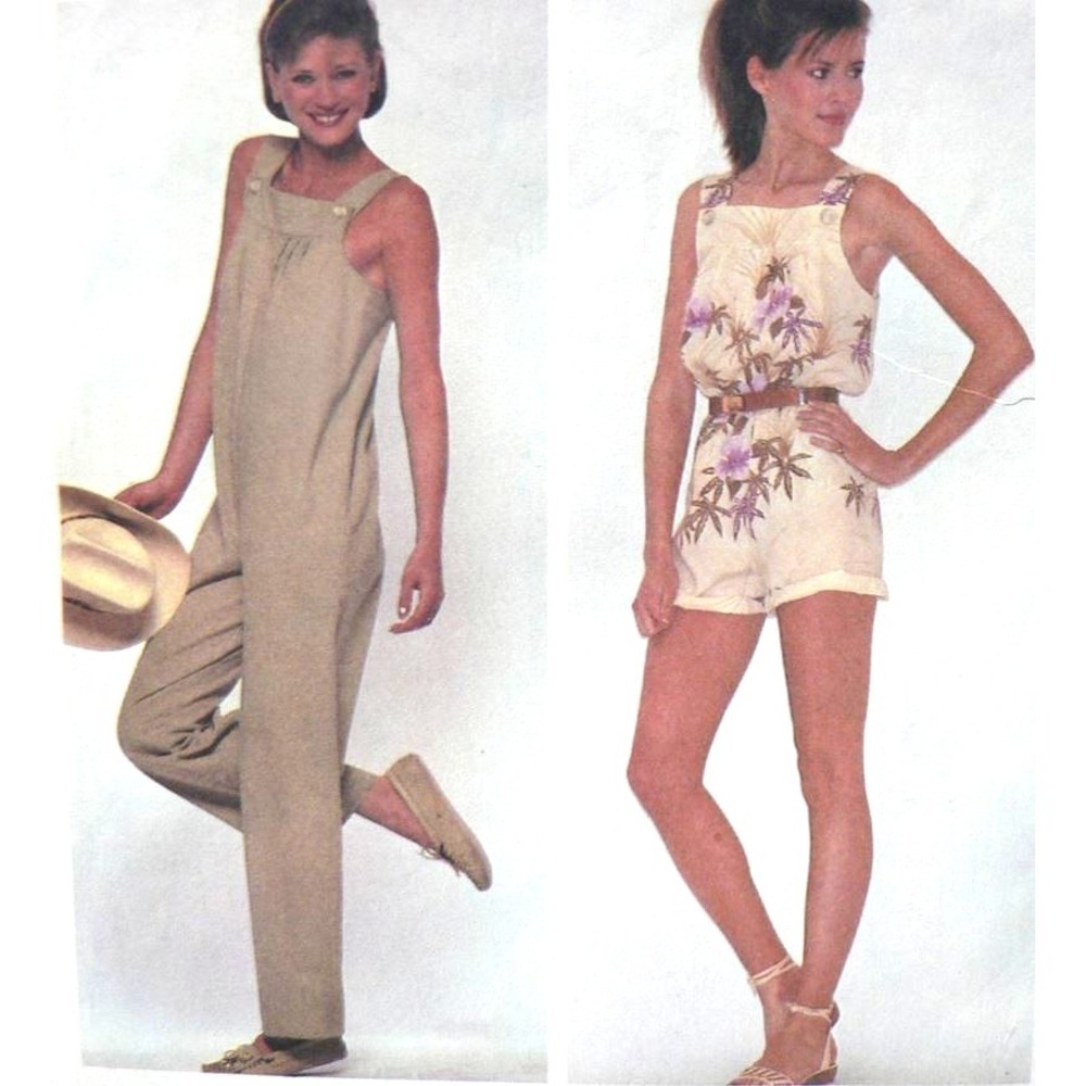 Vintage McCall's Sewing Pattern 7573 Long or Short Jumpsuit Size Small 1981 Cut
